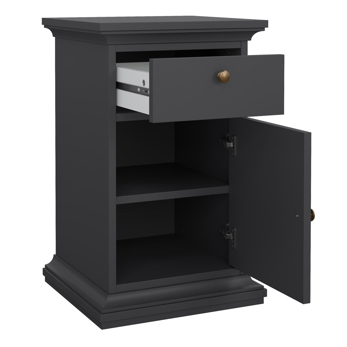 Wooden Bedside cabinet With 1 Door And 1 Drawer - Paris