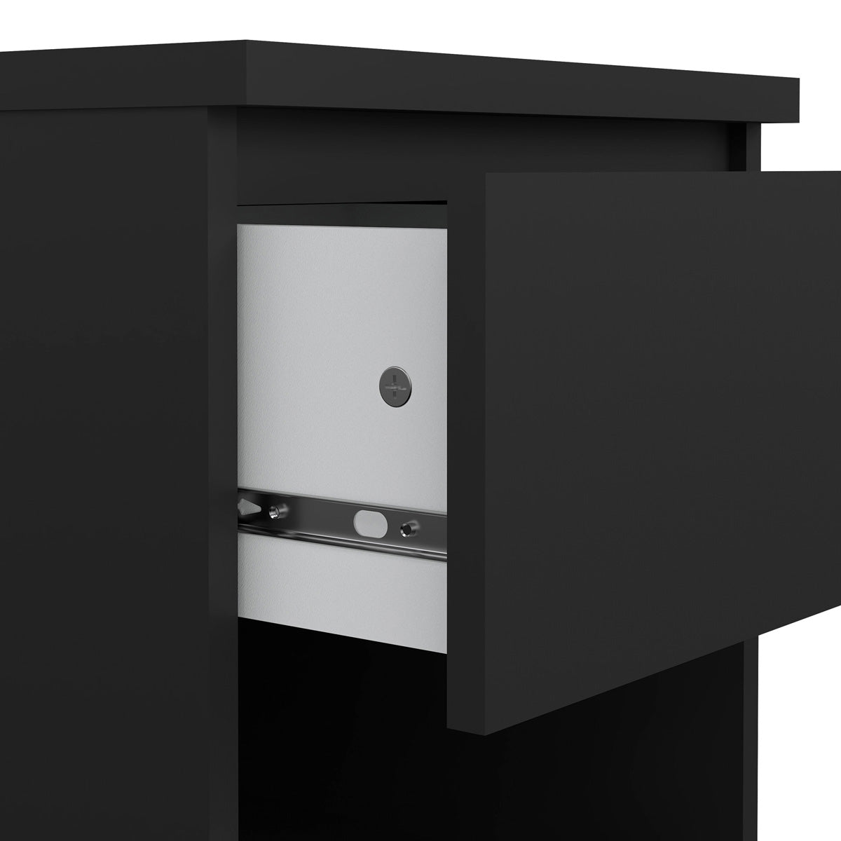 Wooden Bedside Cabinet With 1 Drawer And 1 Shelf - Naia