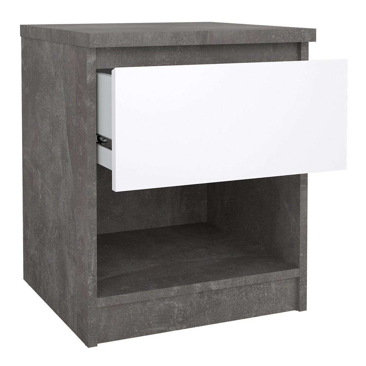 Wooden Bedside Cabinet With 1 Drawer And 1 Shelf - Naia