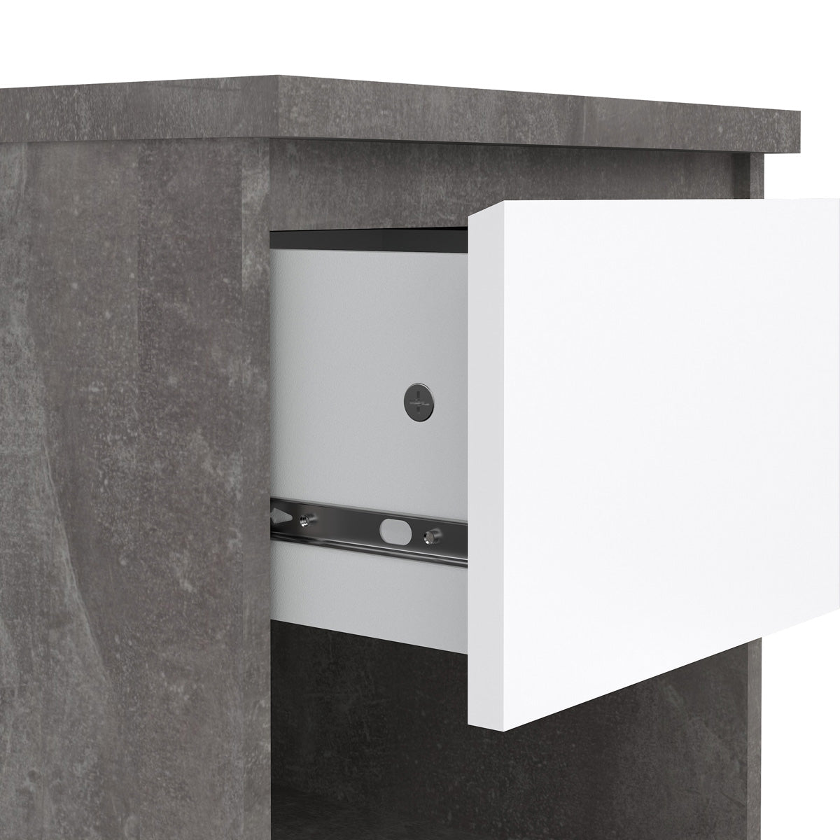 Wooden Bedside Cabinet With 1 Drawer And 1 Shelf - Naia