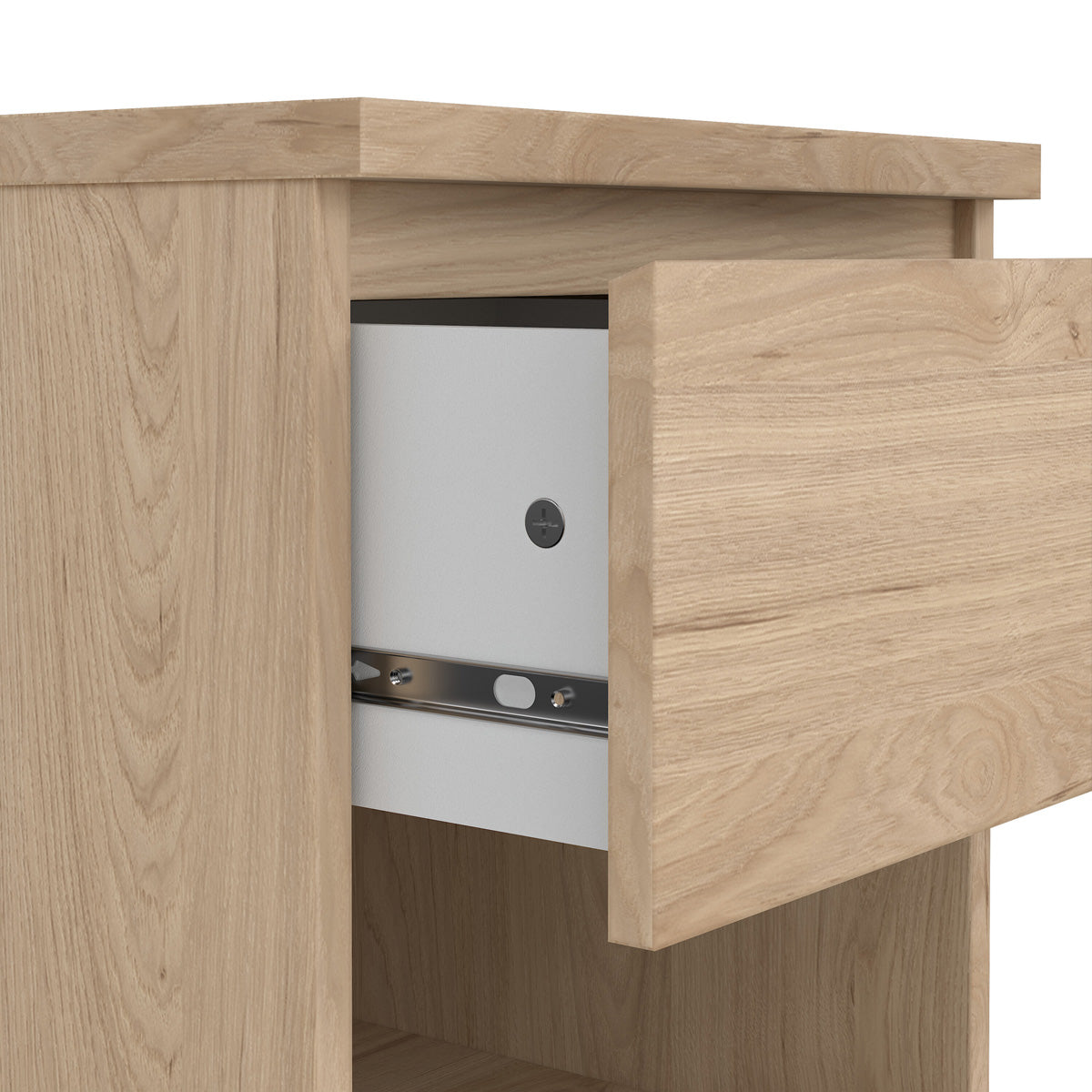 Wooden Bedside Cabinet With 1 Drawer And 1 Shelf - Naia