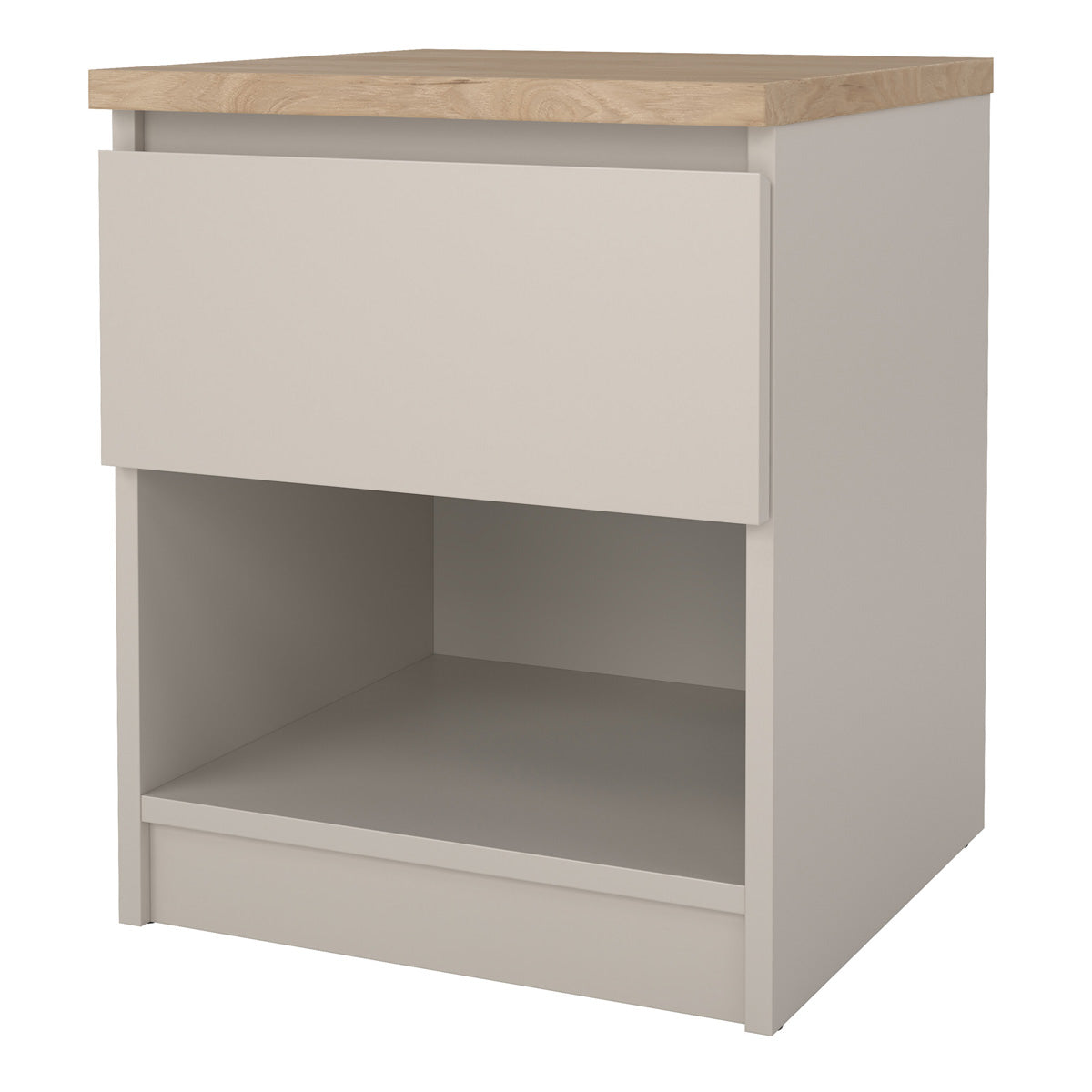 Wooden Bedside Cabinet With 1 Drawer And 1 Shelf - Naia
