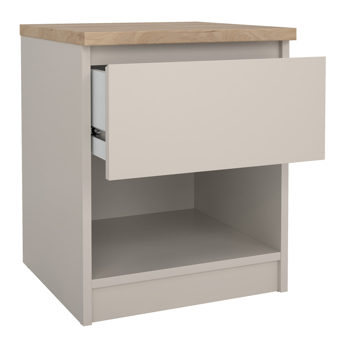 Wooden Bedside Cabinet With 1 Drawer And 1 Shelf - Naia