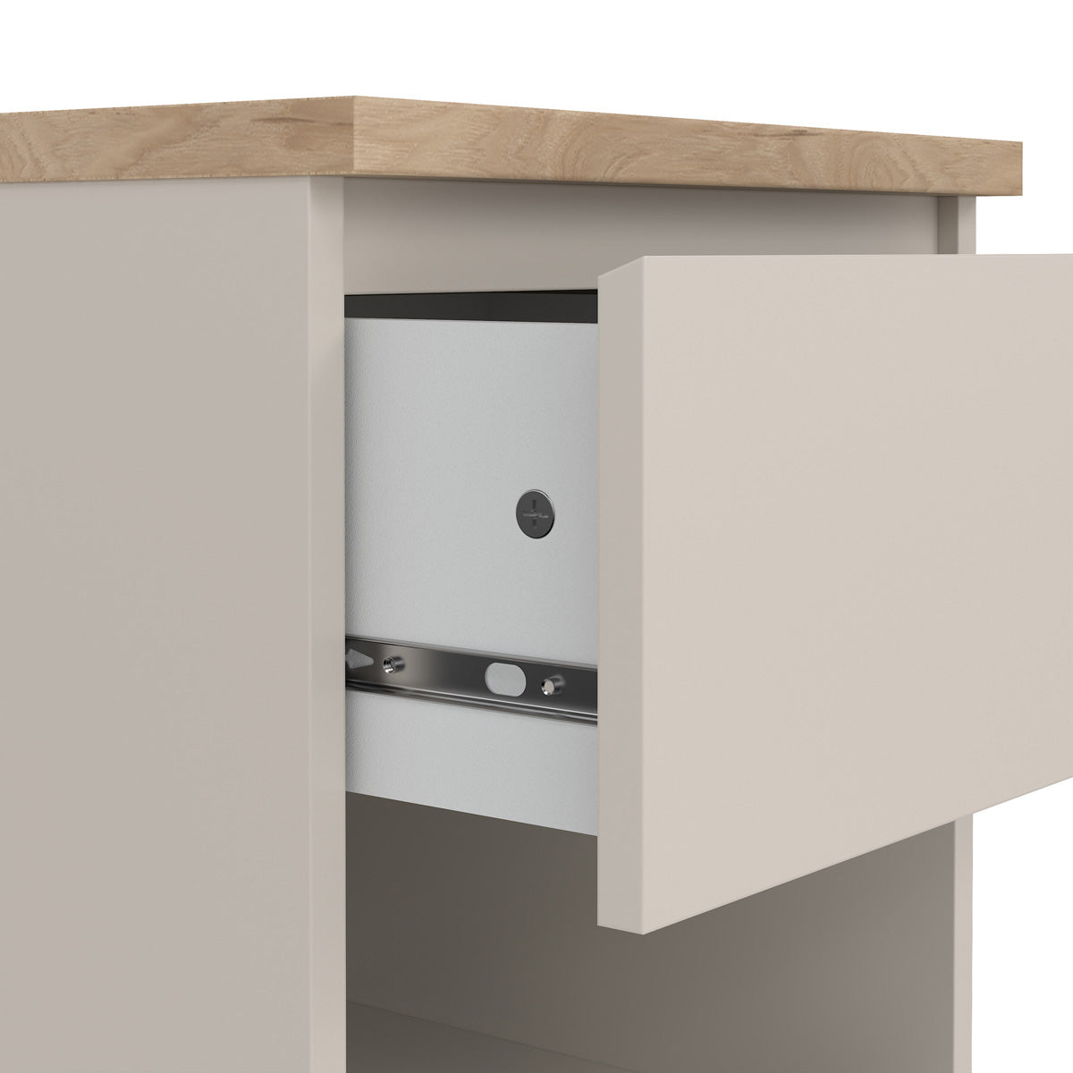 Wooden Bedside Cabinet With 1 Drawer And 1 Shelf - Naia