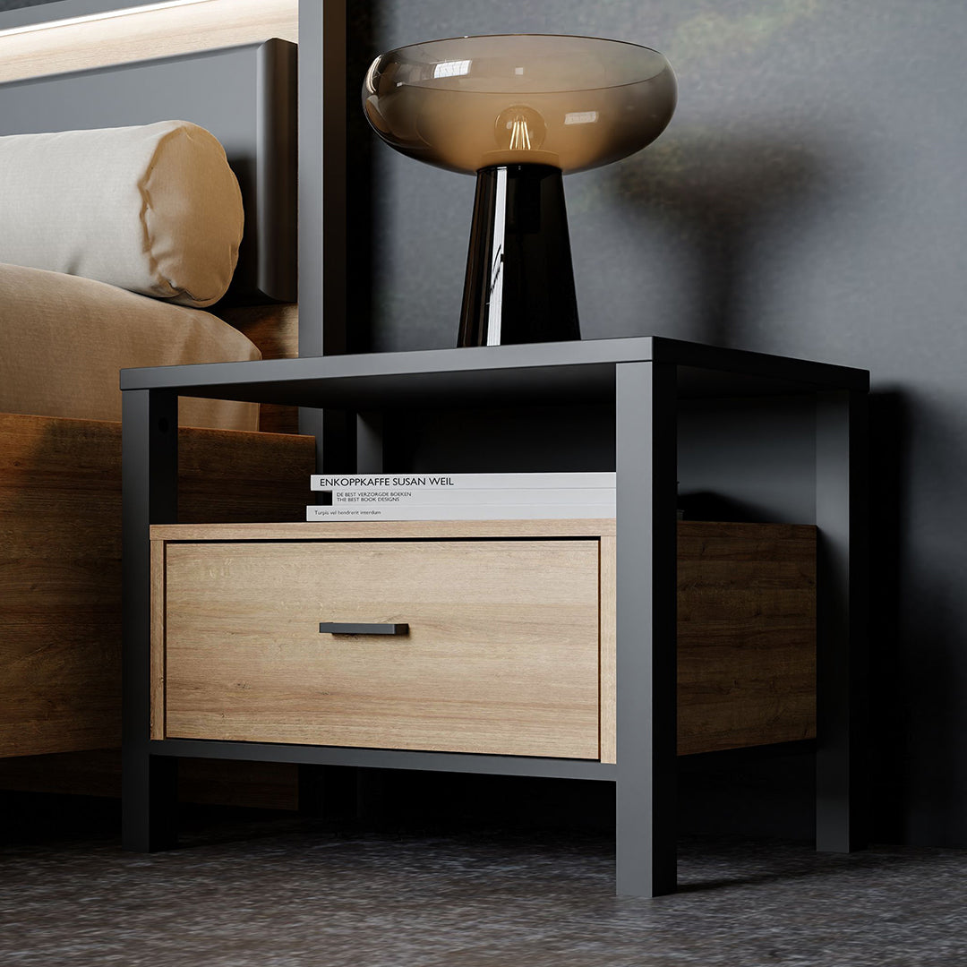 Wooden Bedside Cabinet With 1 Drawer - High Rock