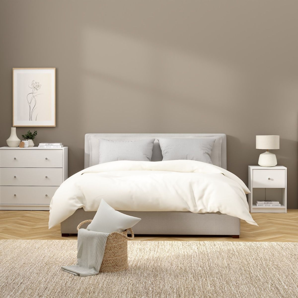 Wooden Bedside Cabinet With 1 Drawer - May