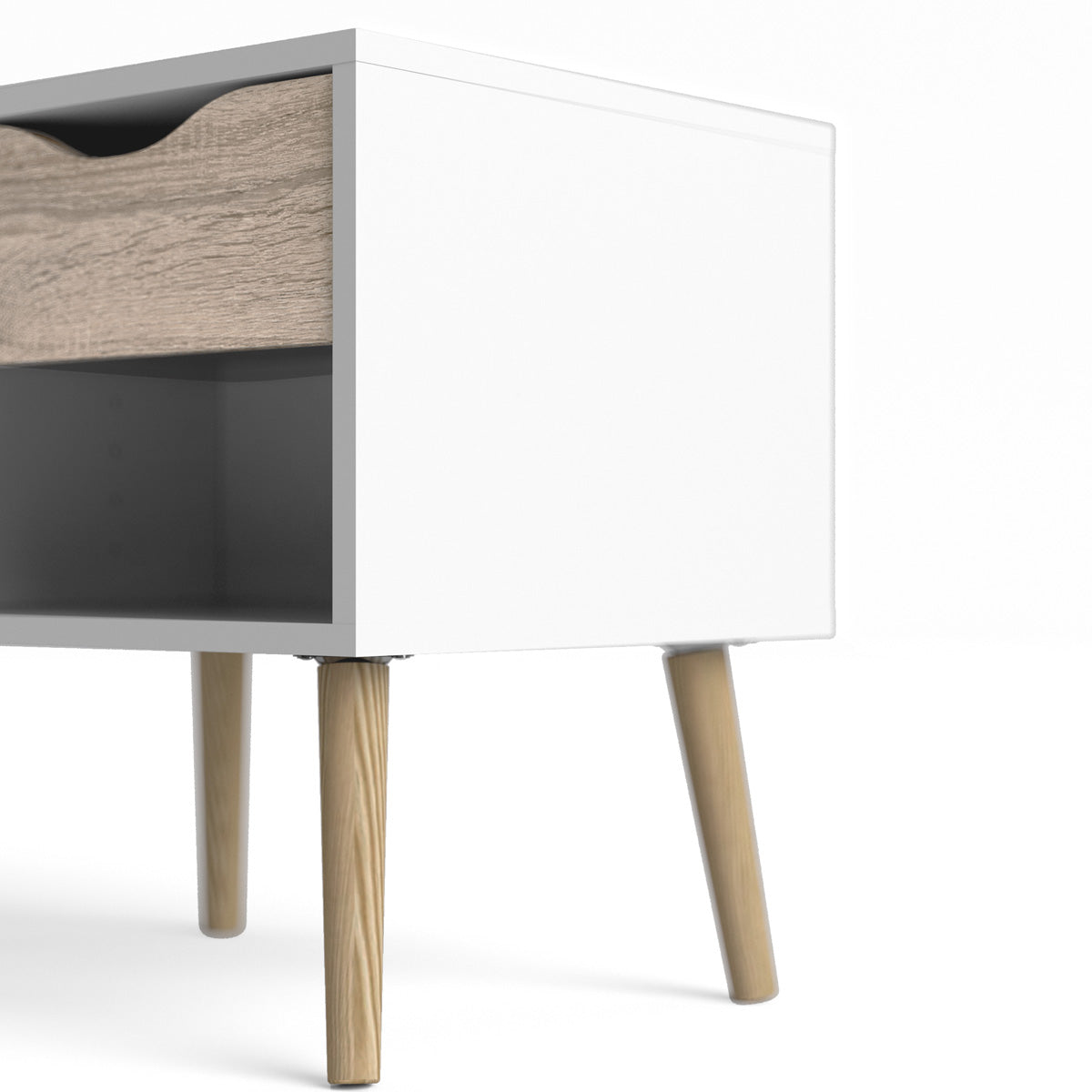 Wooden Bedside Cabinet With 1 Drawer - Oslo