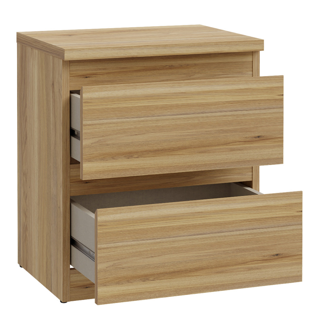 Wooden Bedside Cabinet With 2 Drawers - Edmore