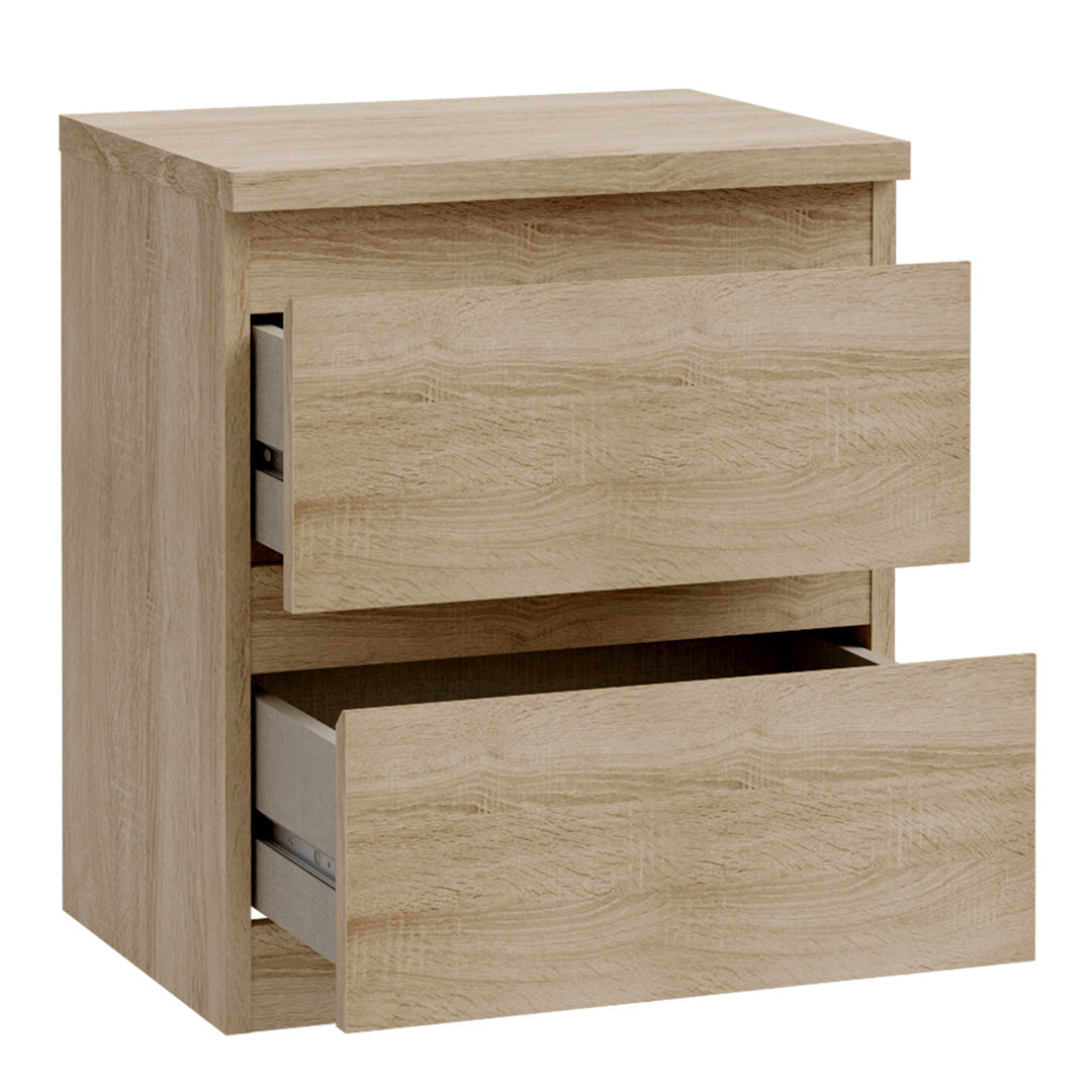 Wooden Bedside Cabinet With 2 Drawers - Edmore