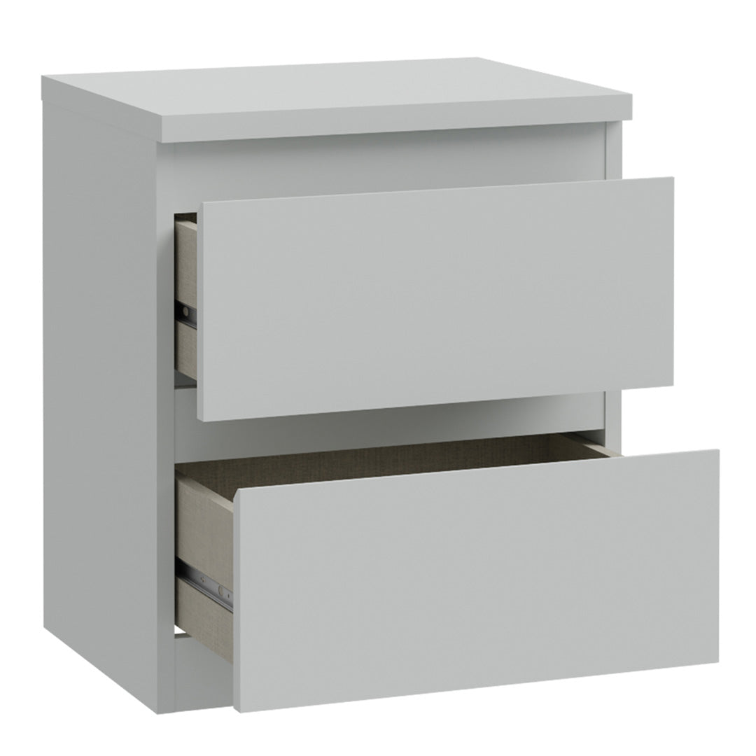 Wooden Bedside Cabinet With 2 Drawers - Edmore