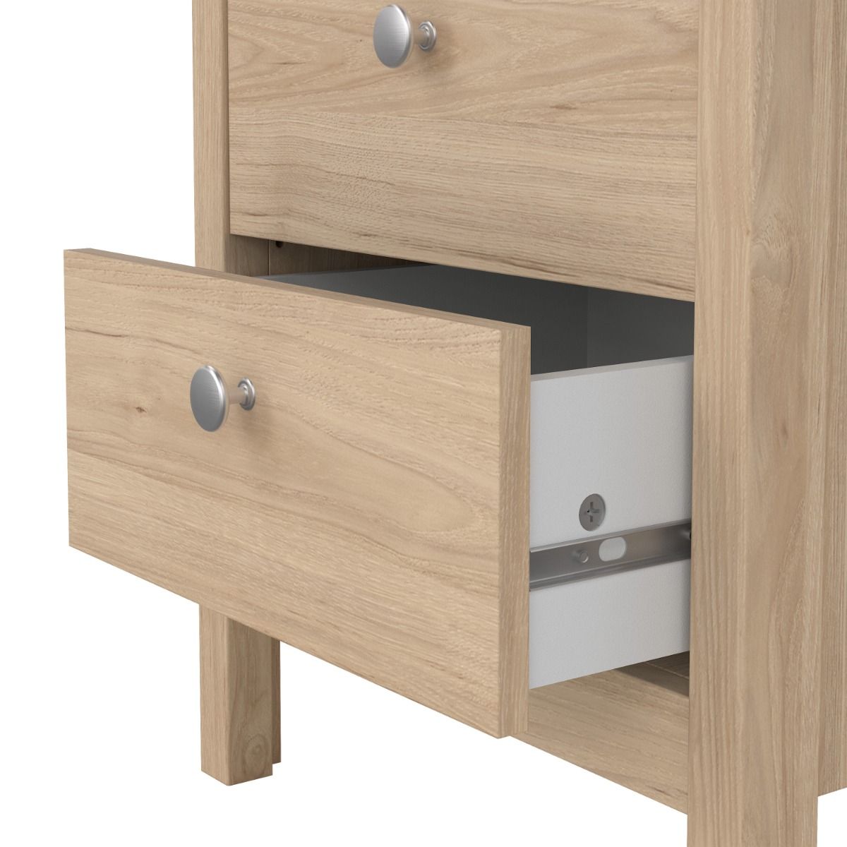 Wooden Bedside Cabinet With 2 Drawers - Madrid