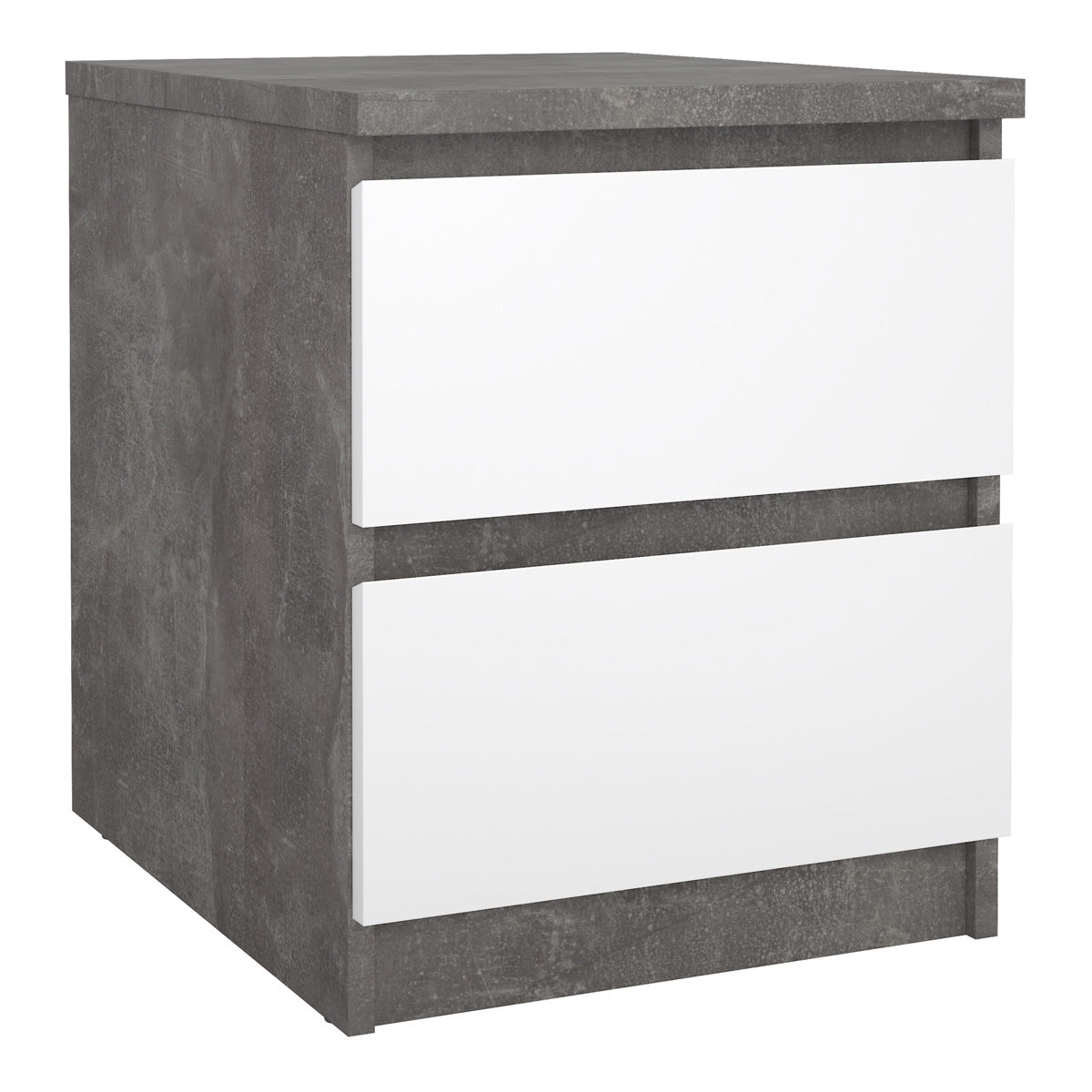 Wooden Bedside Cabinet With 2 Drawers - Naia