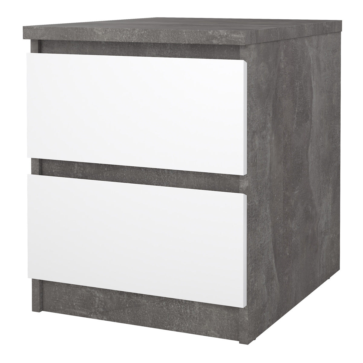 Wooden Bedside Cabinet With 2 Drawers - Naia