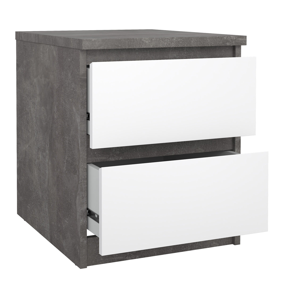 Wooden Bedside Cabinet With 2 Drawers - Naia