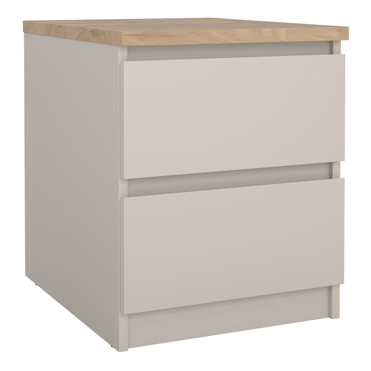 Wooden Bedside Cabinet With 2 Drawers - Naia