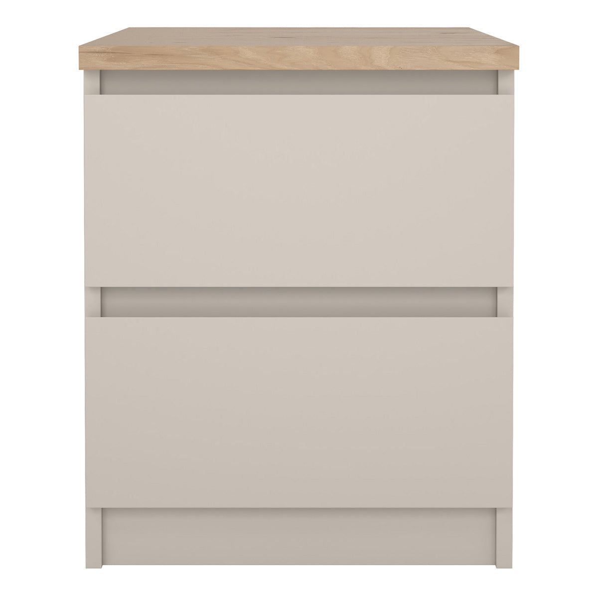 Wooden Bedside Cabinet With 2 Drawers - Naia