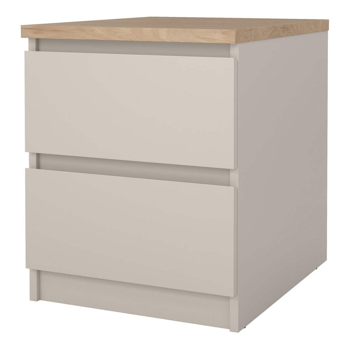 Wooden Bedside Cabinet With 2 Drawers - Naia