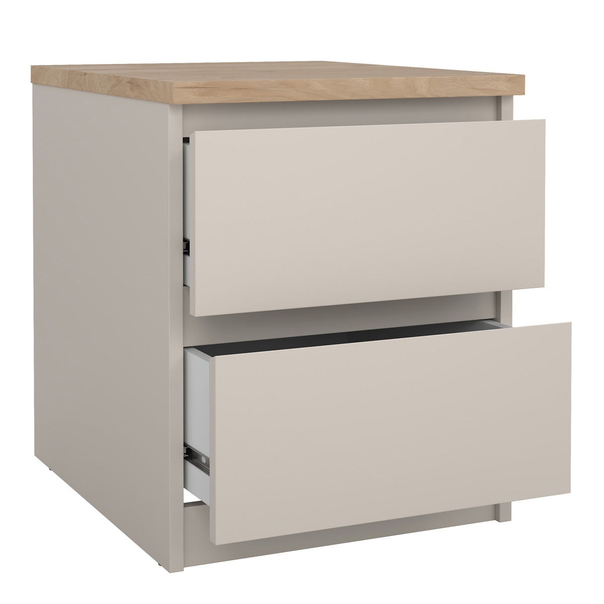 Wooden Bedside Cabinet With 2 Drawers - Naia