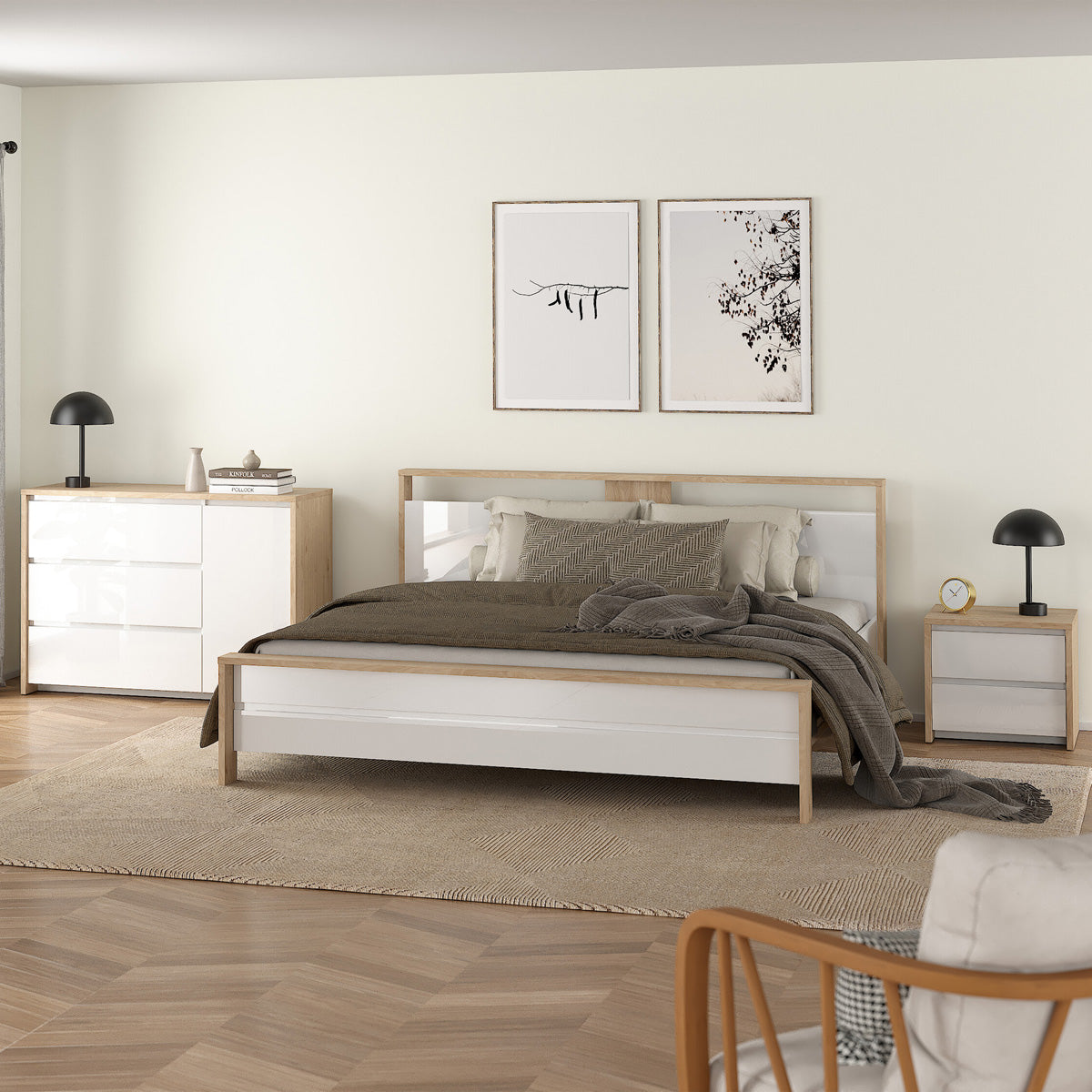 Wooden Bedside Cabinet With 2 Drawers - Next