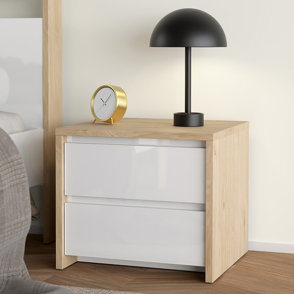 Wooden Bedside Cabinet With 2 Drawers - Next