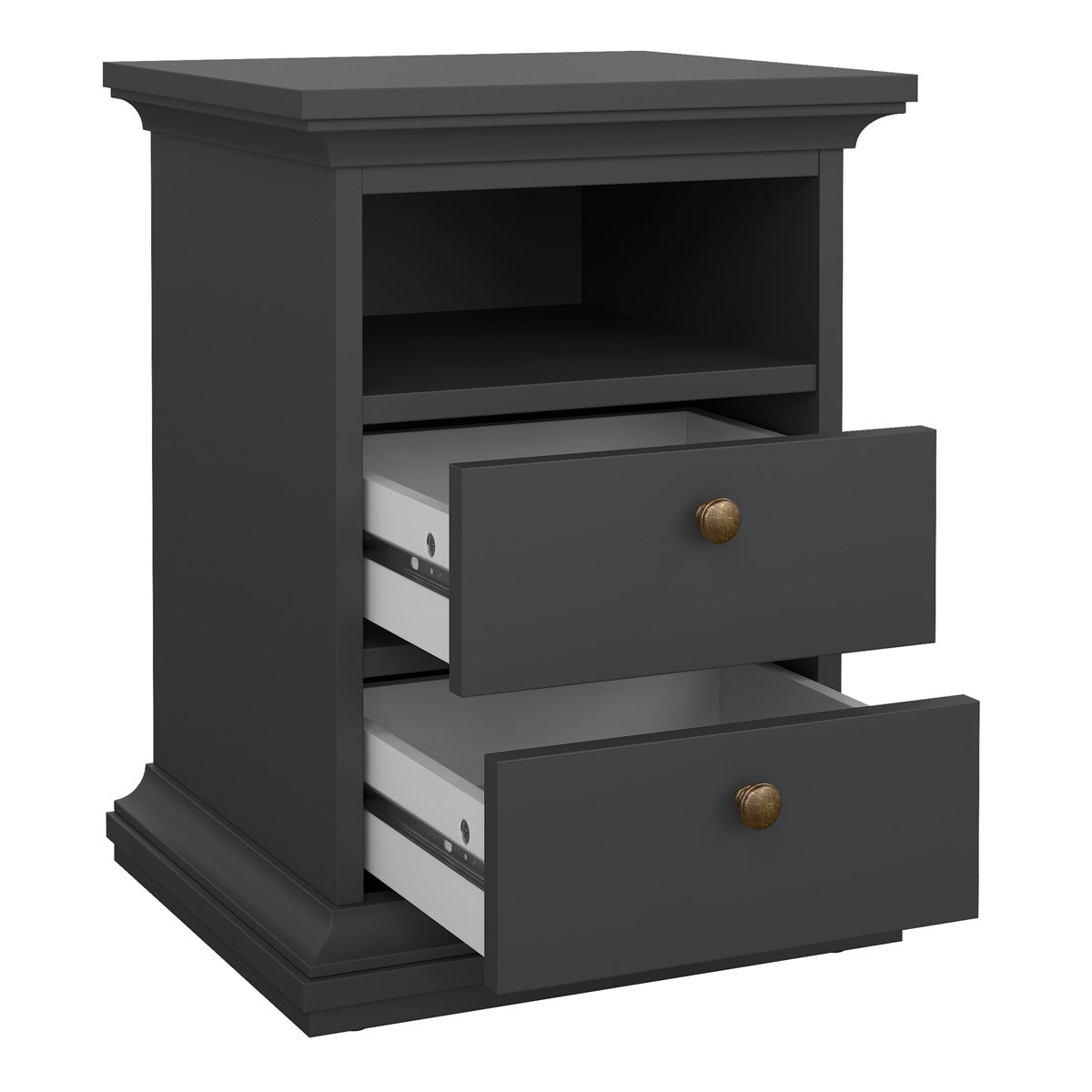 Wooden Bedside Cabinet With 2 Drawers - Paris