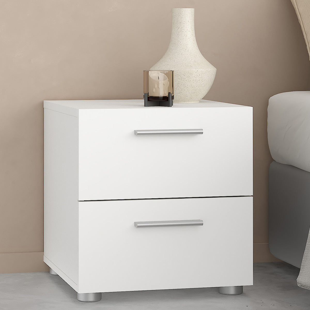 Wooden Bedside Cabinet With 2 Drawers - Pepe
