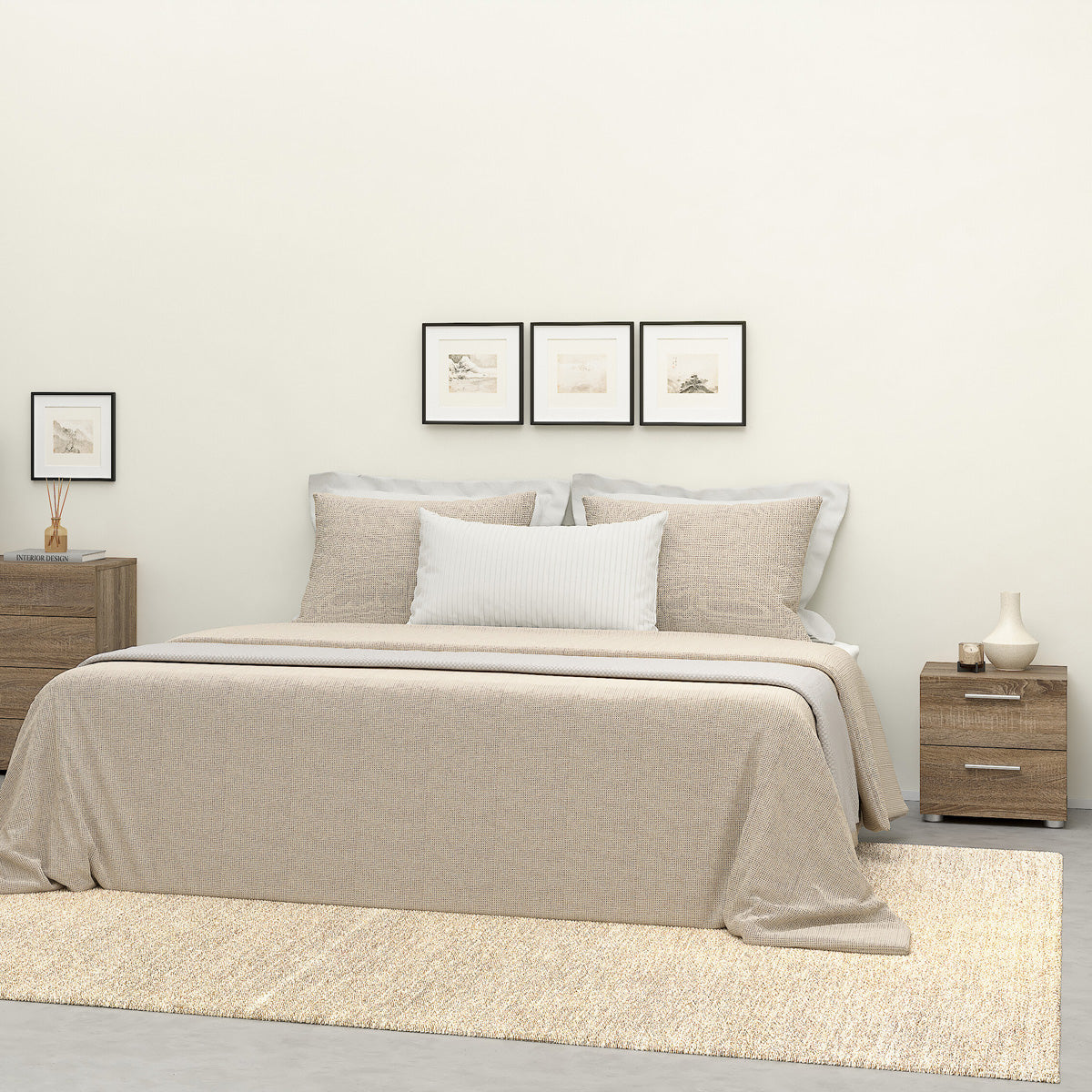 Wooden Bedside Cabinet With 2 Drawers - Pepe