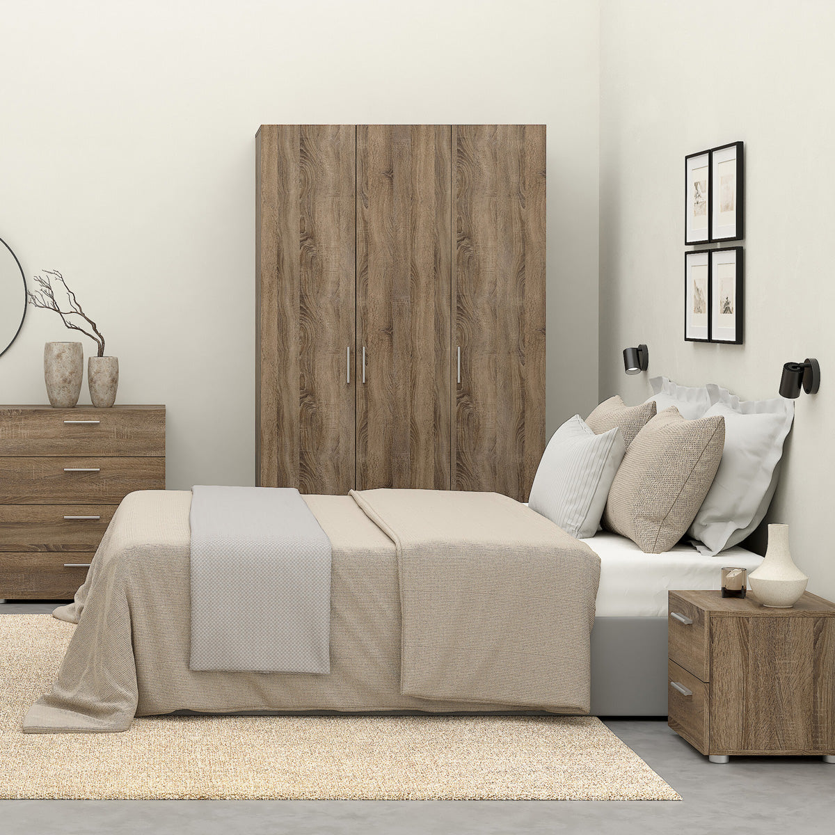 Wooden Bedside Cabinet With 2 Drawers - Pepe