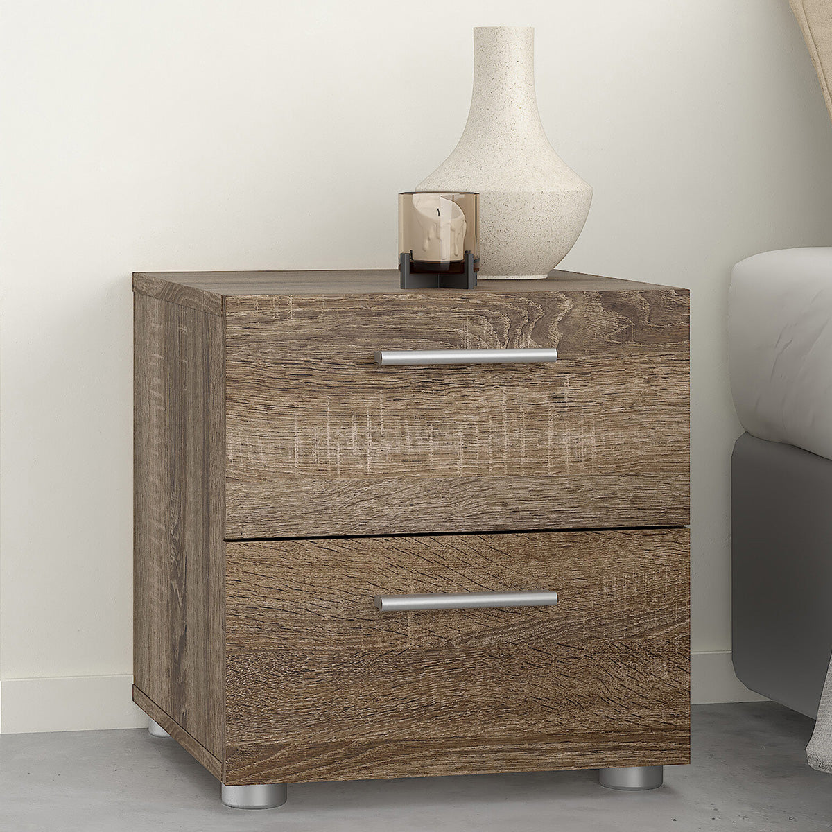 Wooden Bedside Cabinet With 2 Drawers - Pepe