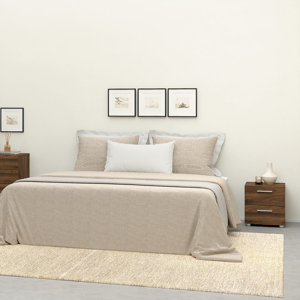 Wooden Bedside Cabinet With 2 Drawers - Pepe