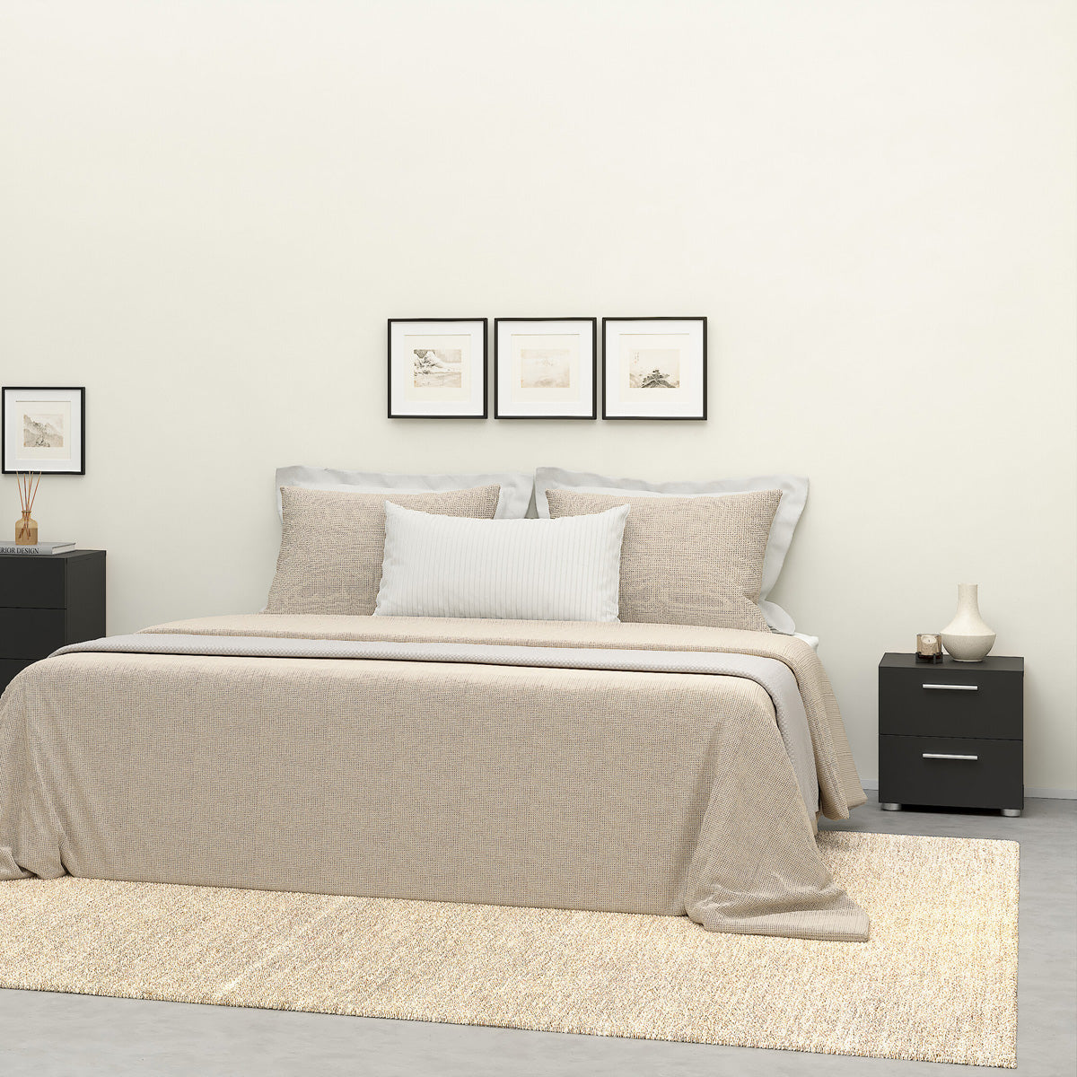 Wooden Bedside Cabinet With 2 Drawers - Pepe