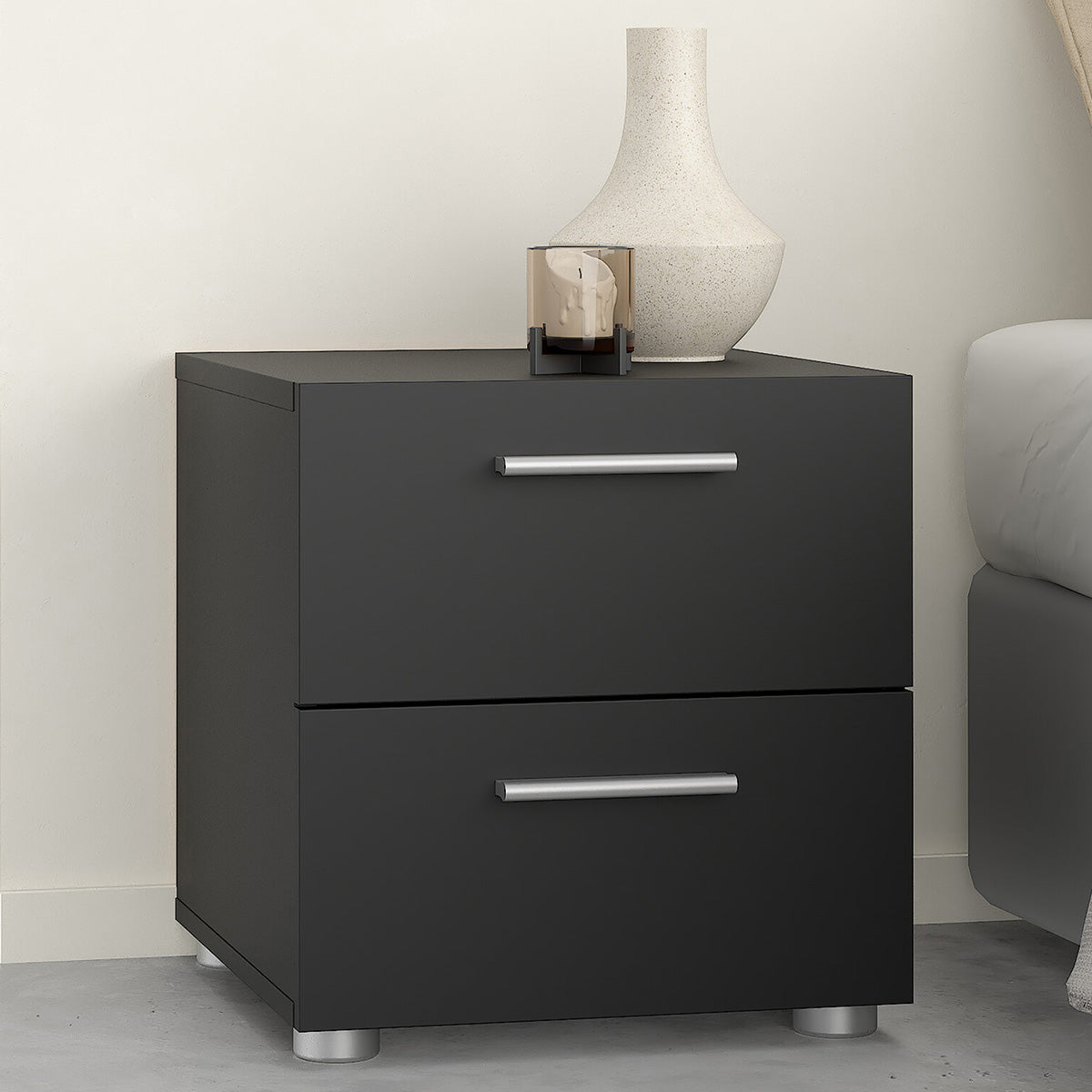 Wooden Bedside Cabinet With 2 Drawers - Pepe