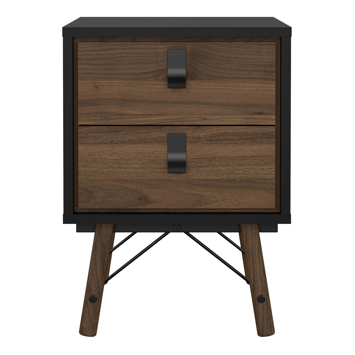 Wooden Bedside Cabinet With 2 Drawers - Ry