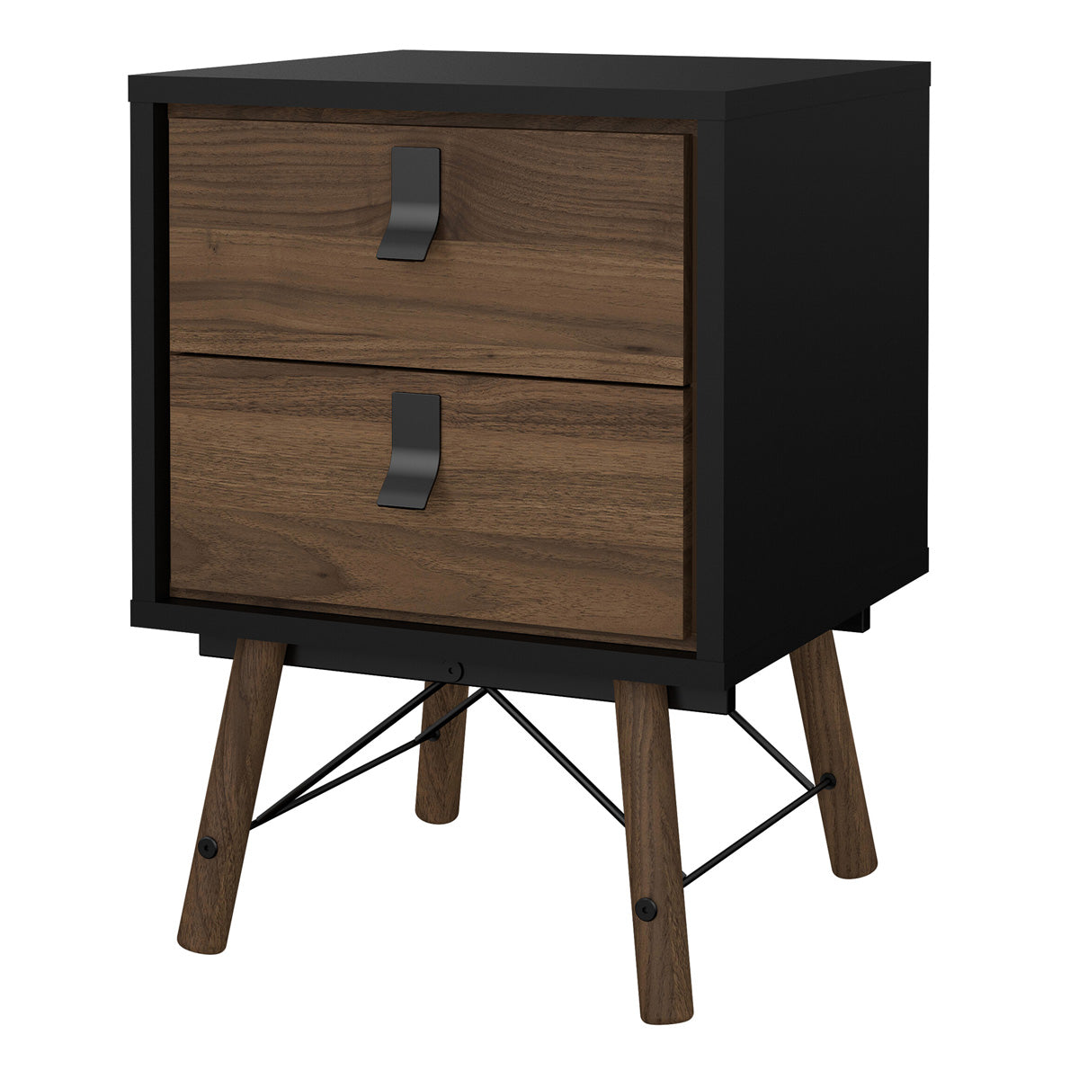 Wooden Bedside Cabinet With 2 Drawers - Ry