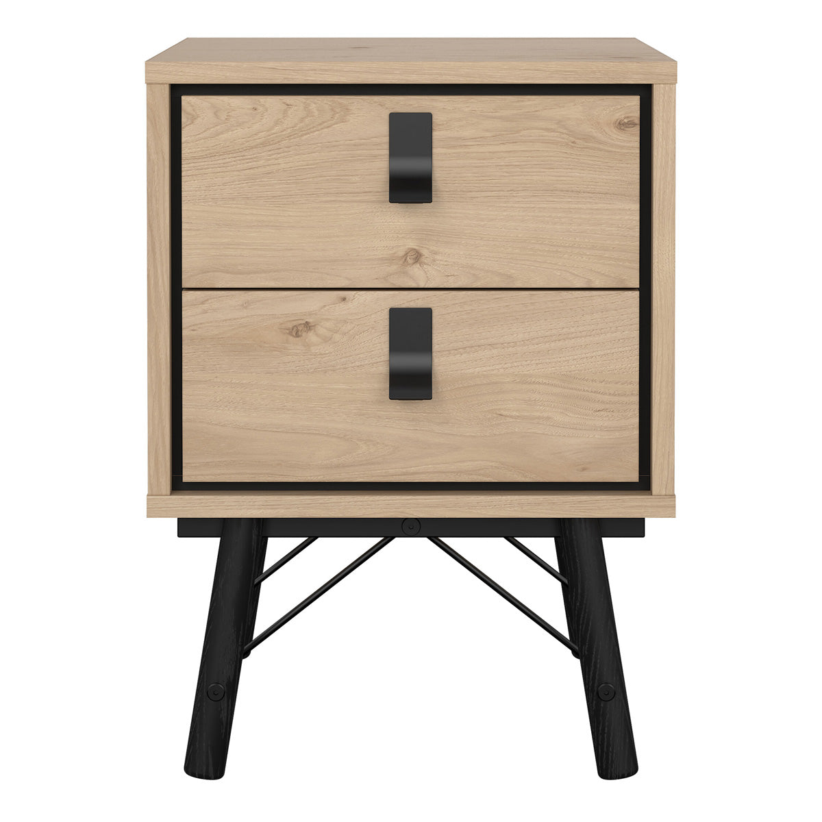 Wooden Bedside Cabinet With 2 Drawers - Ry
