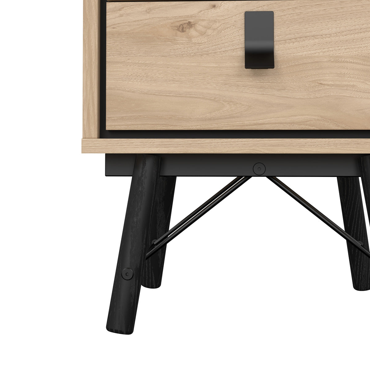 Wooden Bedside Cabinet With 2 Drawers - Ry