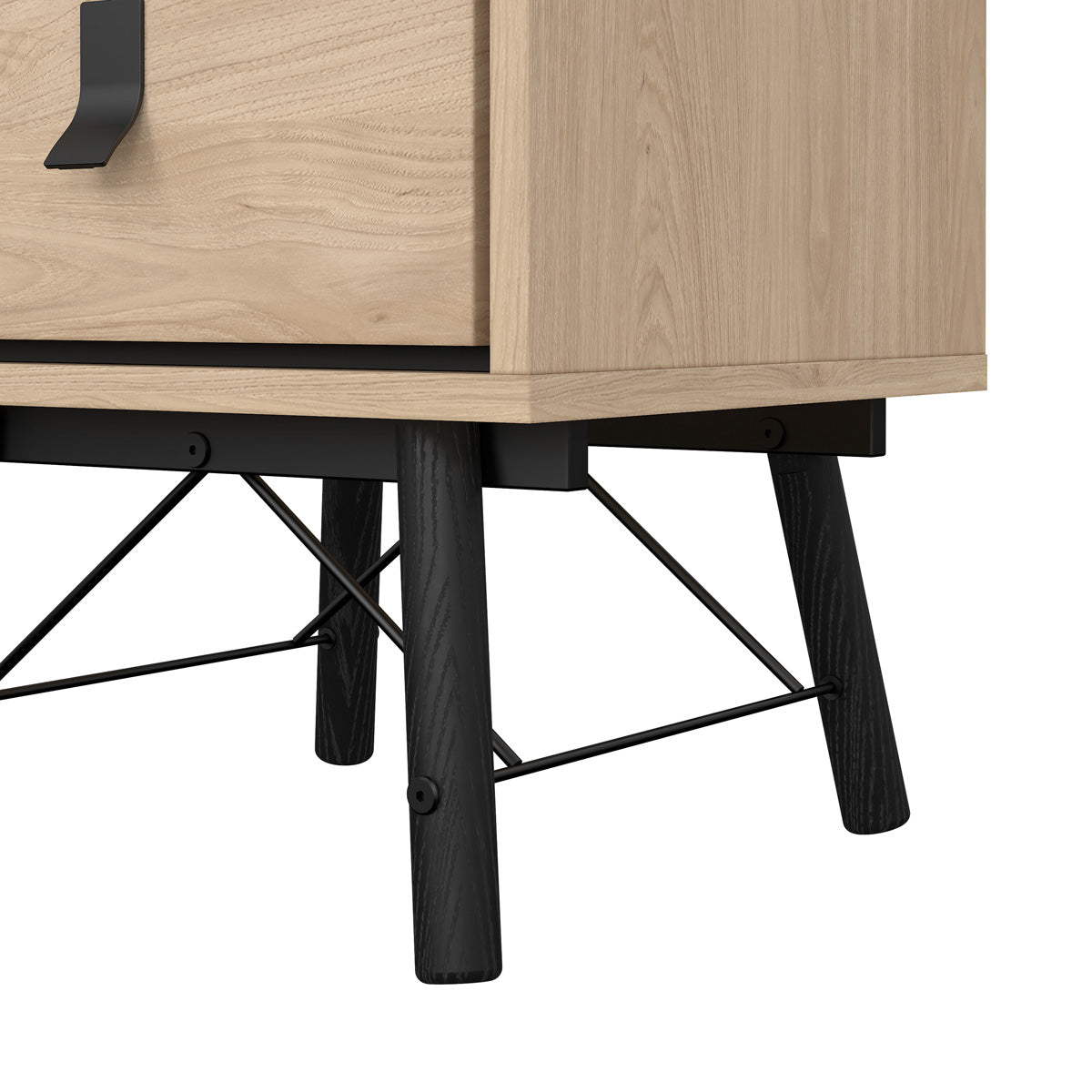 Wooden Bedside Cabinet With 2 Drawers - Ry