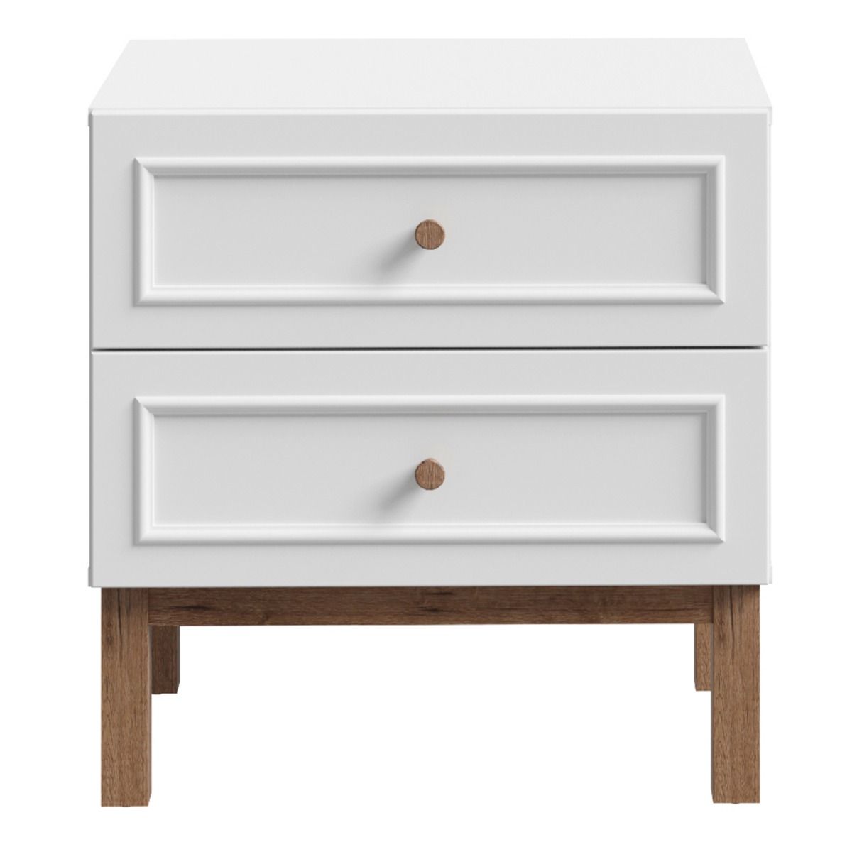 Wooden Bedside Cabinet With 2 Drawers - Wensley