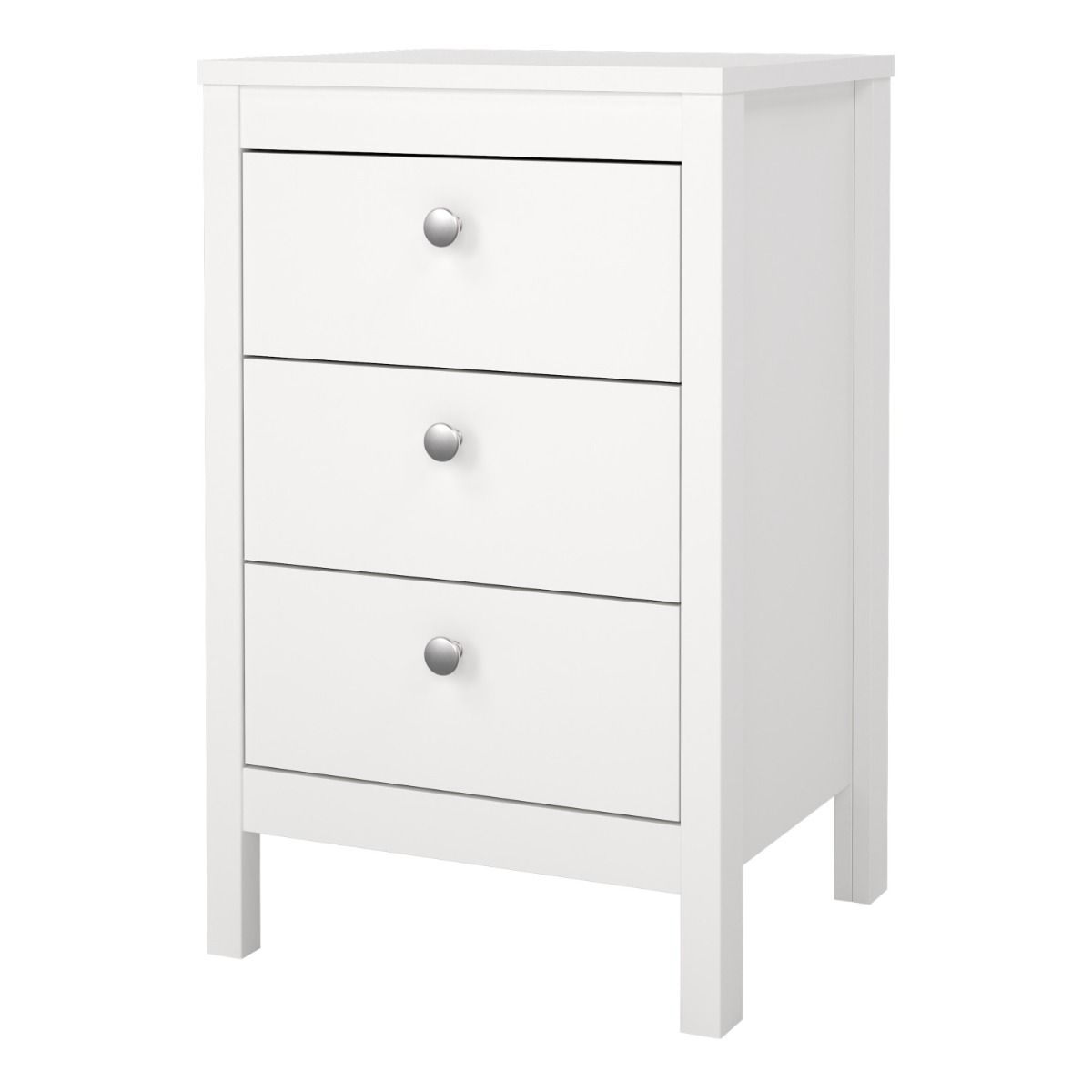 Wooden Bedside Cabinet With 3 Drawers - Madrid