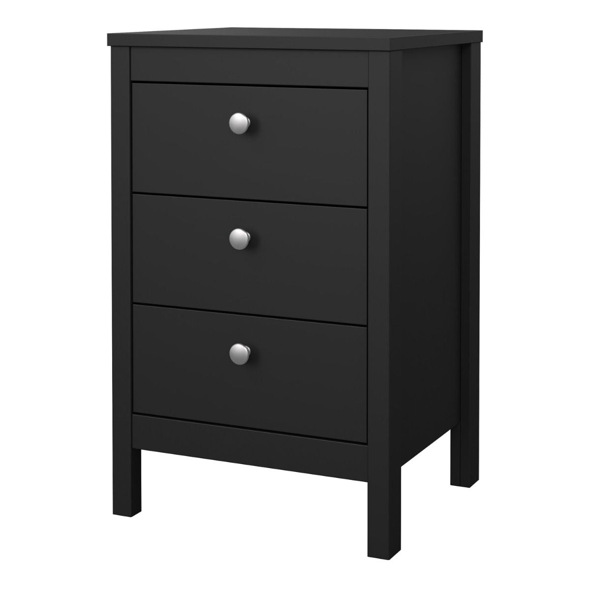 Wooden Bedside Cabinet With 3 Drawers - Madrid