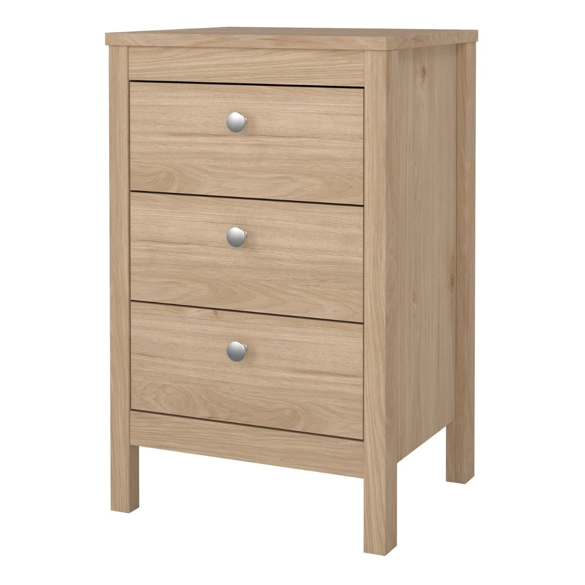Wooden Bedside Cabinet With 3 Drawers - Madrid