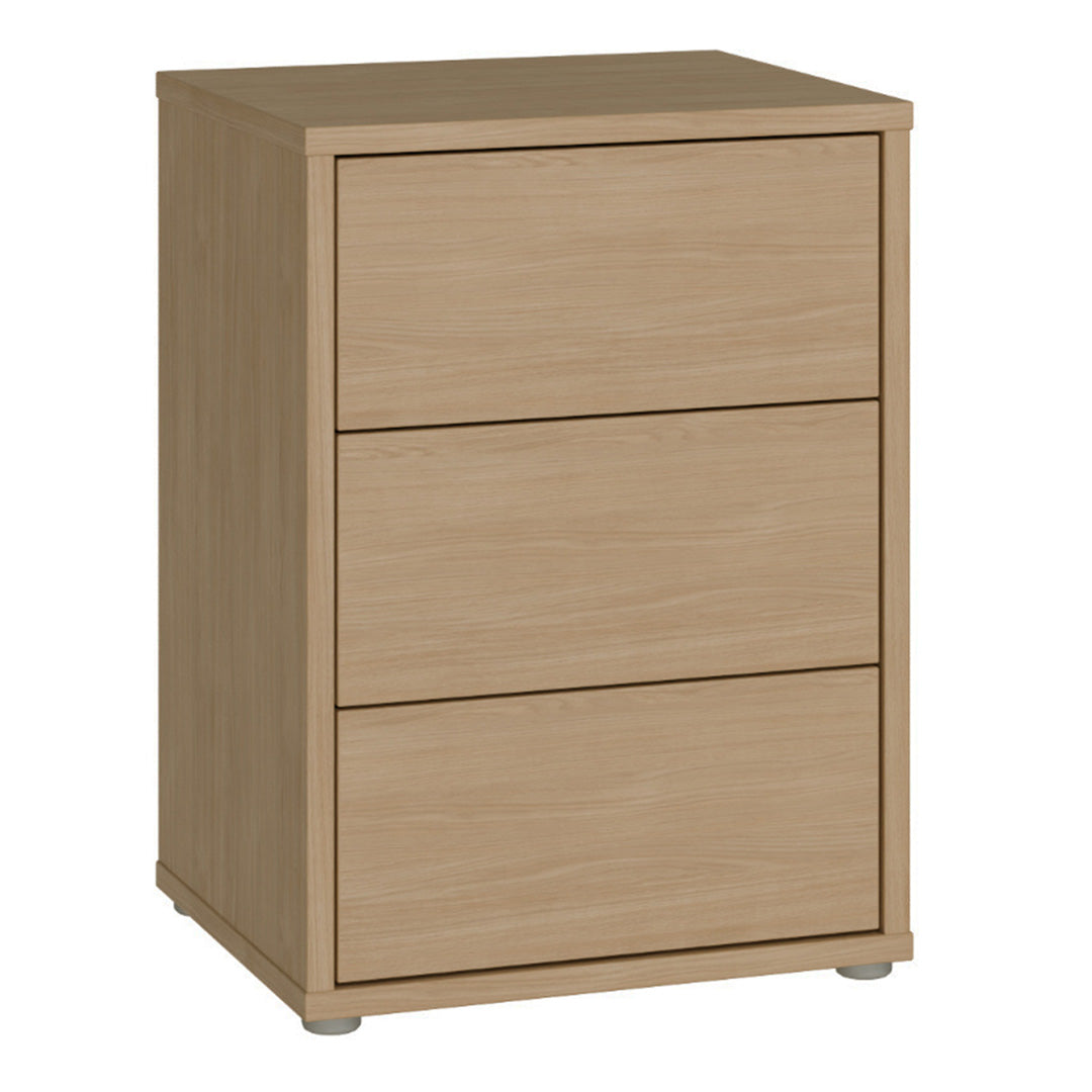 Wooden Bedside Cabinet With 3 Push-to-Open Drawers - Alice Springs