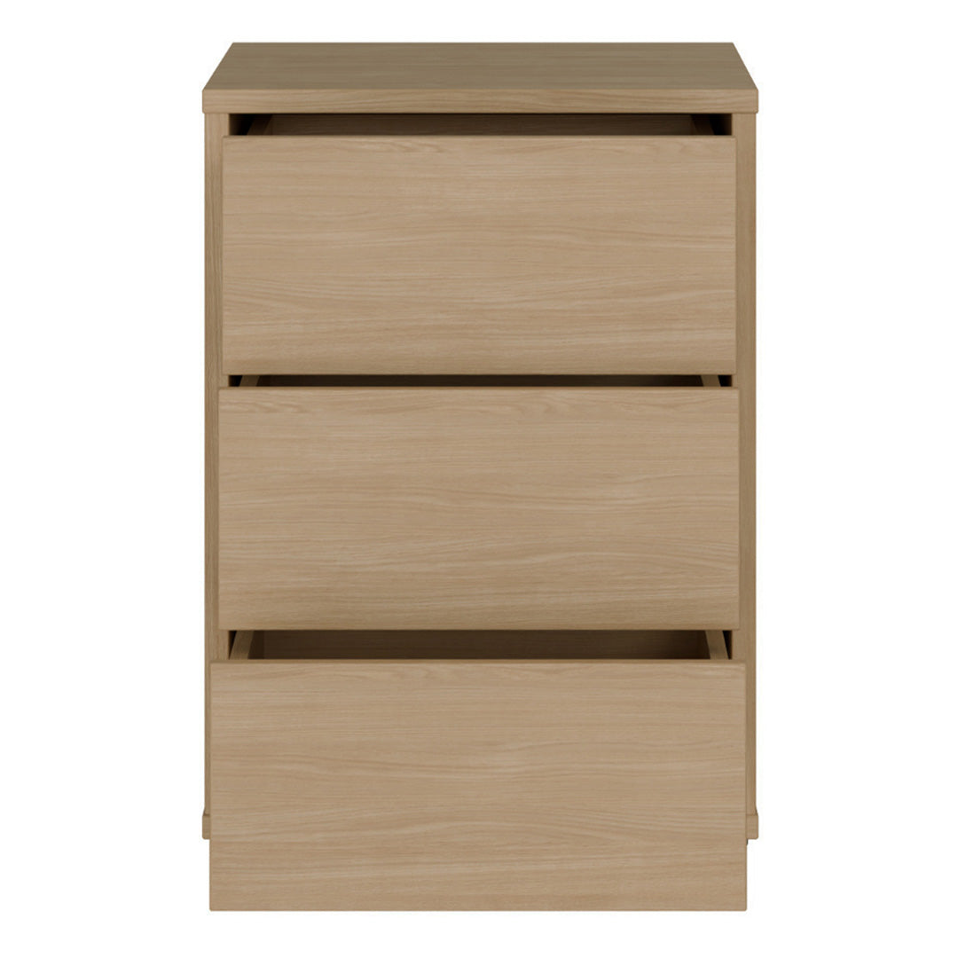 Wooden Bedside Cabinet With 3 Push-to-Open Drawers - Alice Springs