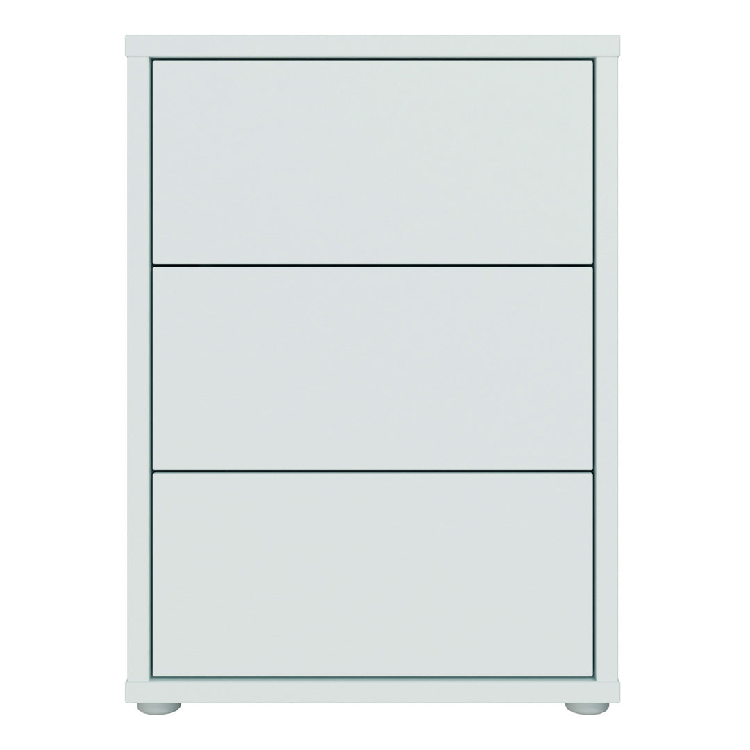 Wooden Bedside Cabinet With 3 Push-to-Open Drawers - Alice Springs