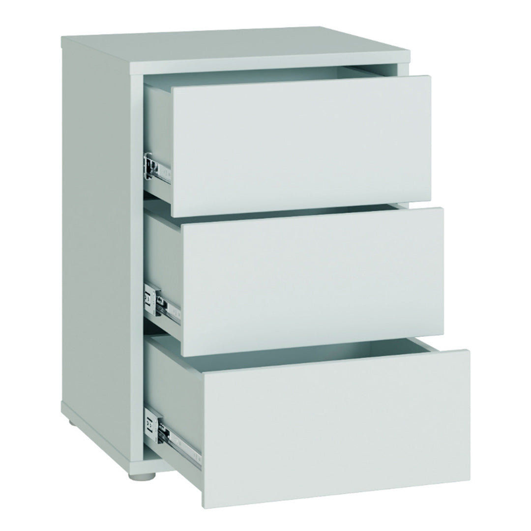 Wooden Bedside Cabinet With 3 Push-to-Open Drawers - Alice Springs
