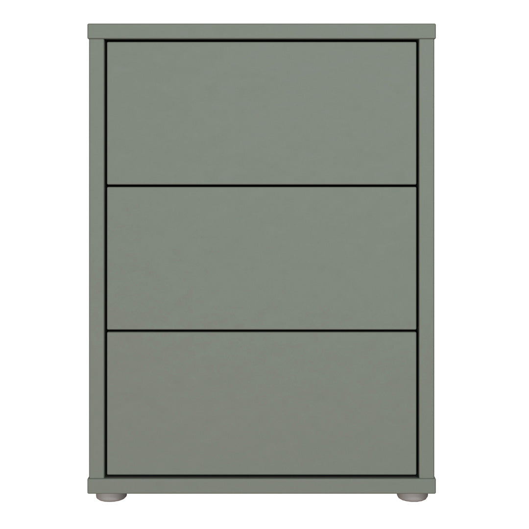 Wooden Bedside Cabinet With 3 Push-to-Open Drawers - Alice Springs
