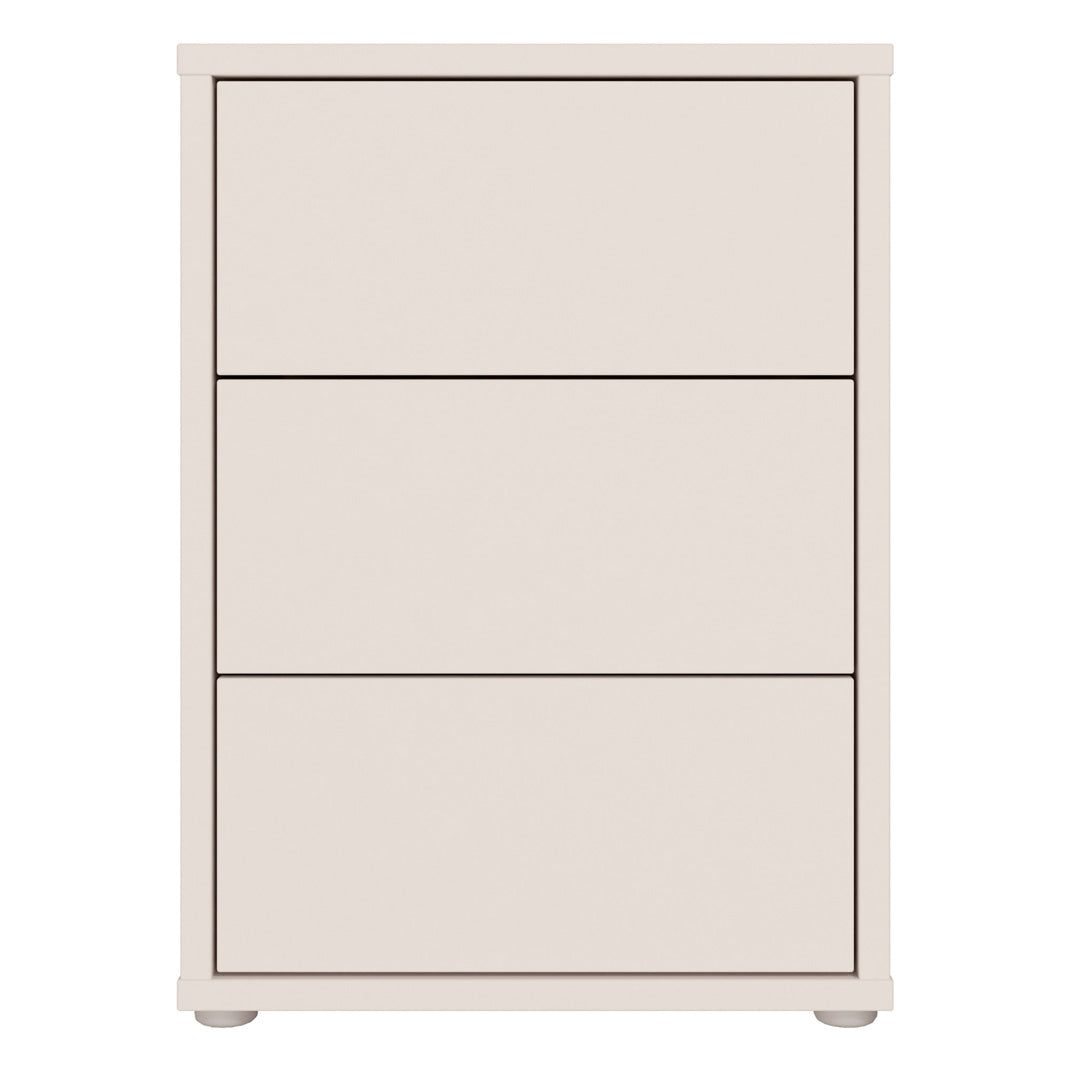 Wooden Bedside Cabinet With 3 Push-to-Open Drawers - Alice Springs
