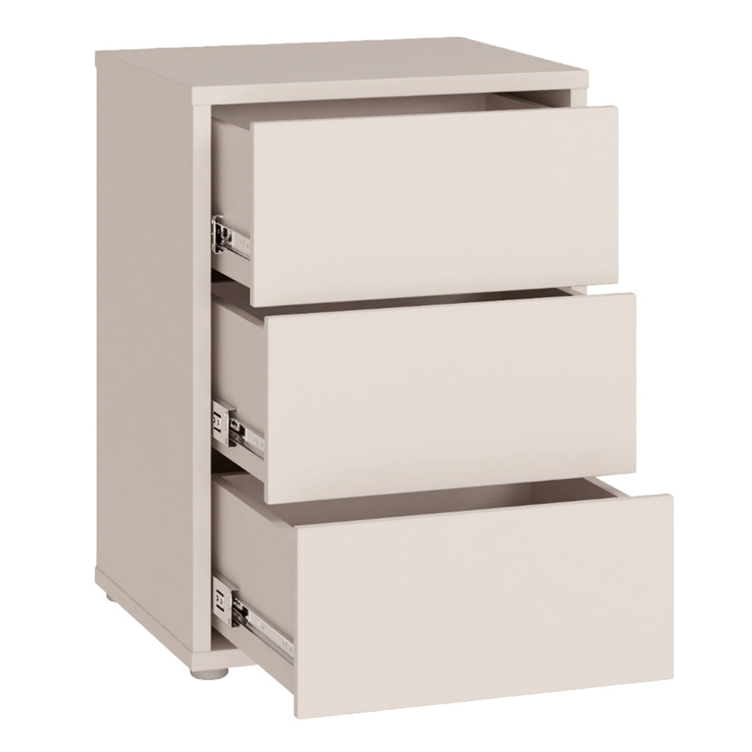 Wooden Bedside Cabinet With 3 Push-to-Open Drawers - Alice Springs