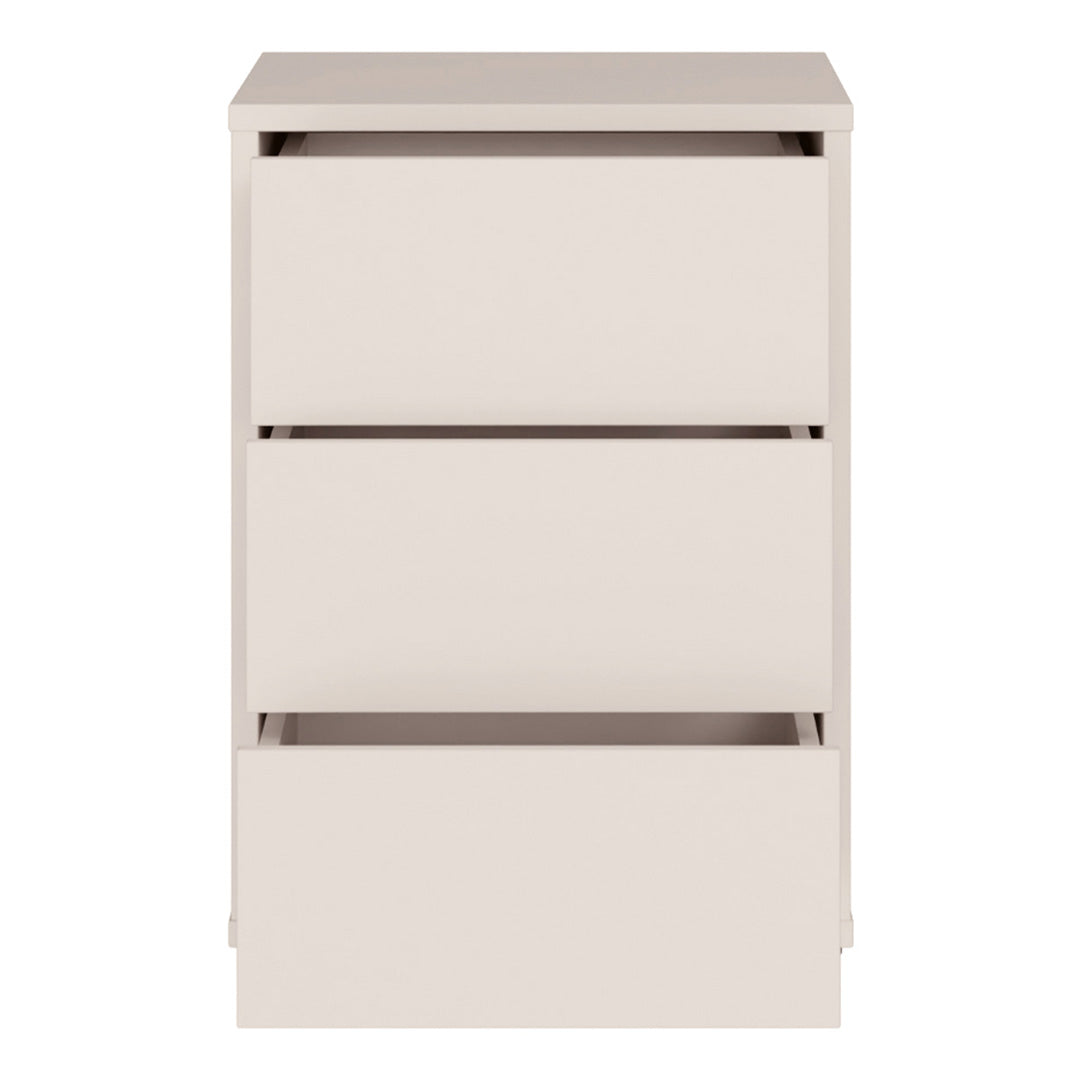 Wooden Bedside Cabinet With 3 Push-to-Open Drawers - Alice Springs