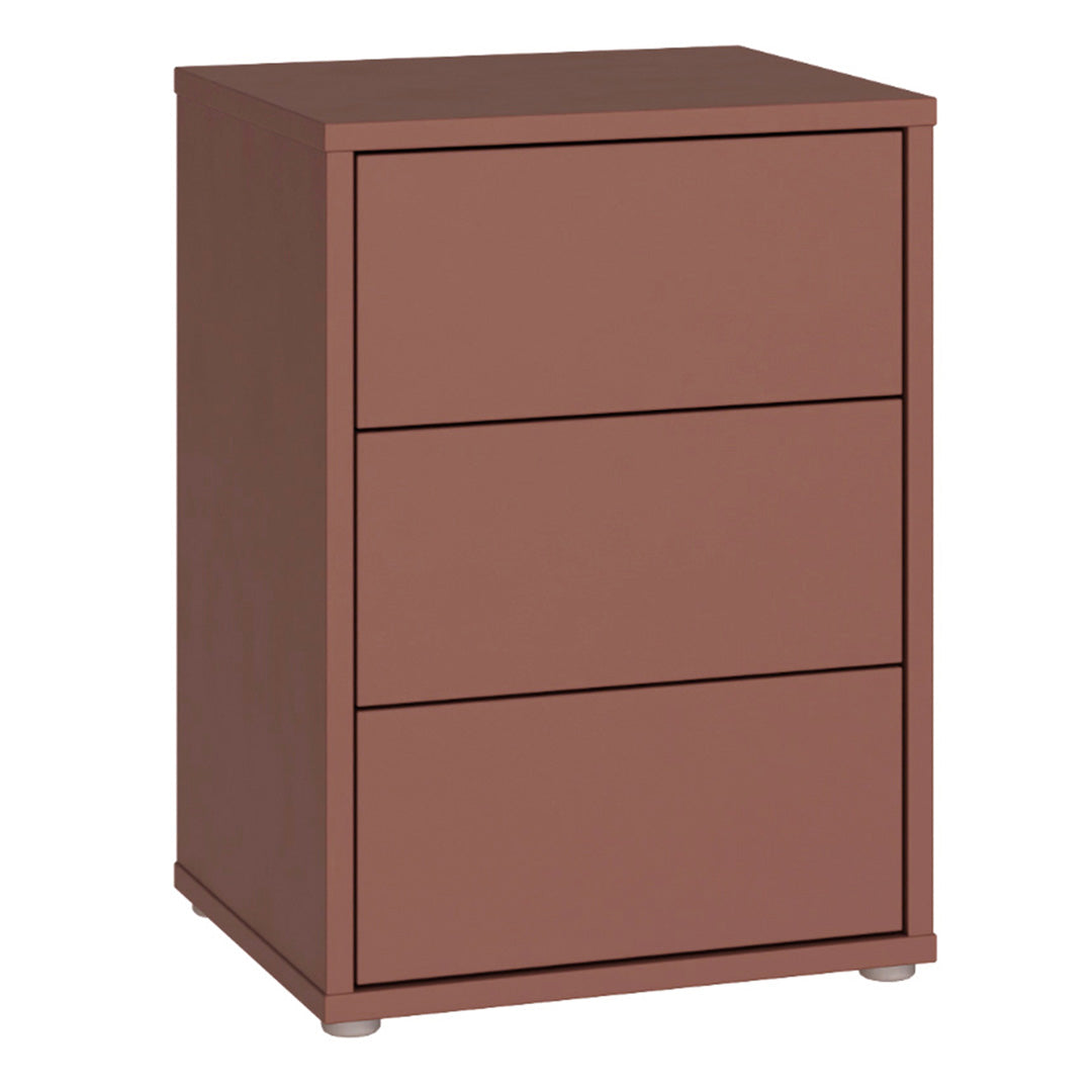 Wooden Bedside Cabinet With 3 Push-to-Open Drawers - Alice Springs